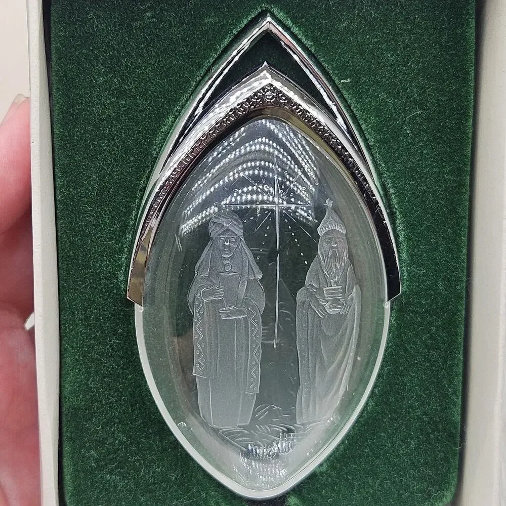 Vintage 1977 Ball Madrigals Three Wise Men Ornament 4086-70 Etched Boxed USA‎